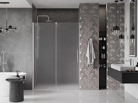 Mexen Velar, posuvné sprchové dvere do otvoru 150 cm, 8mm sklo námraza, brúsená oceľ, 871-150-000-31-97