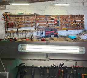 SADA 2x hermetického svietidla 120 cm lampa + LED trubice pre dielňu a garáž