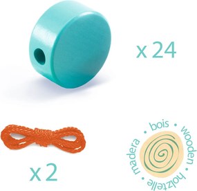 Farebné drevené koráliky – 24 ks