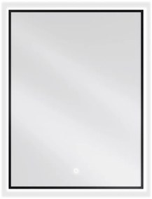 Mexen Erma, LED kúpeľňové zrkadlo s podsvietením a čiernym rámom 60x80 cm, 6000K, ochrana proti zahmlievaniu, 9814-060-080-611-70