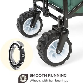 Waldbeck Easy Rider, ťahací vozík, do 70 kg, teleskopická tyč, sklopný, zelený