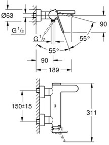 GROHE 33553AL3 - Vaňová batéria PLUS grafit
