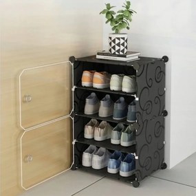 Hogler 3410 Variabilný policový systém 12 políc 84 x 32 x 95 cm, čierna farba