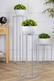 STOJAN NA KVETINÁČ SIMPLE 70X24X24 CM SIVÁ