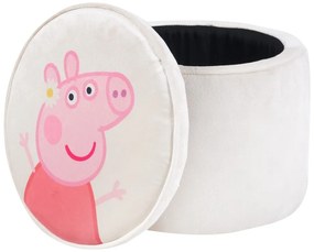 Biely zamatový detský puf Peppa Pig – Roba