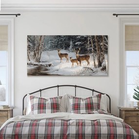 Obraz jeleňová rodina v zime