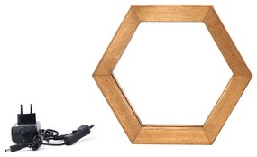 Stolná LED lampa Hexagon hnedá