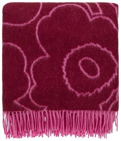 Vlnená deka Piirto Unikko 130x170, bordó-fuchsia