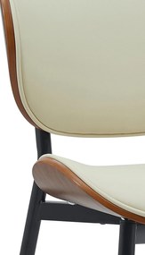 Stolička Enid - koženka - Orech / Krémová