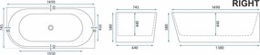 Asymetrická akrylátová vaňa s krycím panelom REA SYDNEY BELLANTO Pravá 150x75 cm, biely, sifón Click-Clack - biely