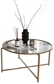 Konferenčný stolík SLNKO 40x83 cm zlatá/číra