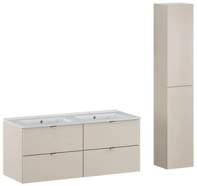 Kúpeľňová zostava Dalia Cashmere Lava so skrinkami a umývadlom 120 cm kašmírová