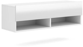 Závesný TV stolík Derby 100 cm biely mat/biely lesk