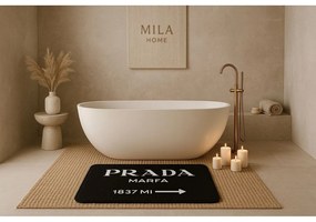 Čierna zamatová kúpeľňová predložka 60x100 cm Prada – Mila Home