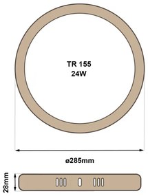 LED Stropné svietidlo RING LED/24W/230V 4200K pr. 28,5 cm hnedá