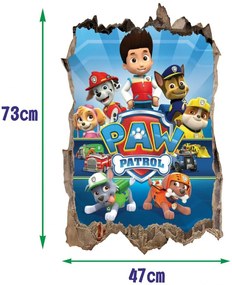 Nálepka na stenu Paw Patrol 3D 47x73cm