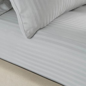 Sivá napínacia plachta 90x190 cm Satin Stripe - Catherine Lansfield