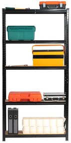 Kovový regál REGMET 90x30x180 cm černý