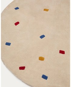 Krémový bavlnený detský koberec ø120 cm Luli – Kave Home