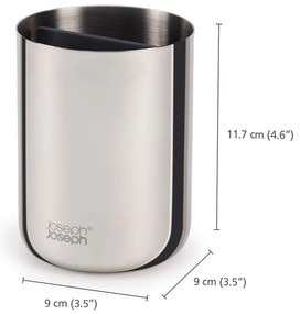 Téglik na zubné kefky z nehrdzavejúcej ocele v lesklo striebornej farbe EasyStore Luxe – Joseph Joseph