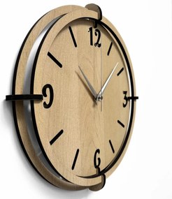 Drevené nástenné hodiny s 3D číslami | Moderný dizajn do interiéru | SENTOP HDF0601-MAPLE