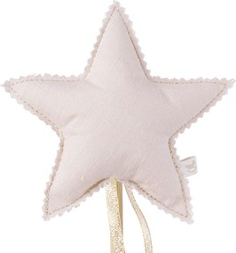 Ľanový kúzelný prútik púdrovo ružový so zlatom