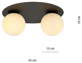 Stropné svietidlo SOLAR 2xE14/10W/230V čierna/biela