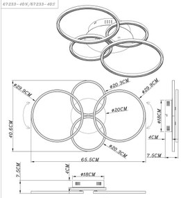 Globo 67233-40N - LED Prisadený luster KENDY LED/40W/230V