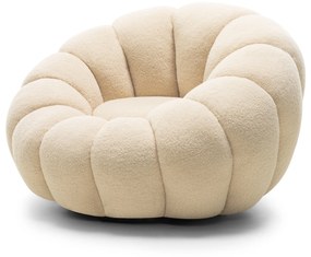 Designové relaxační křeslo VENEZIA 100 cm bouclé béžové