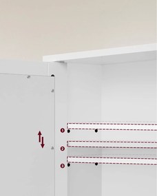 Kúpeľňová skrinka s dvojitými zrkadlovými dvierkami, biela