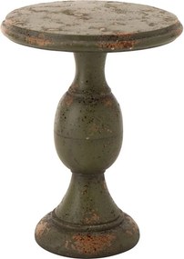 Zelený antik odkladací stôl Antiqou French - Ø 41*58 cm