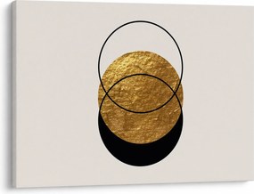 Obraz - Abstrakcia zlatá a biela N⁰2 (70x50 cm)