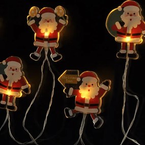 Solight LED okenná reťaz Santa, 6x LED, prísavná, 120cm, 2x AA