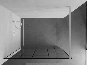 Mexen Kioto, Walk-In sprchová zástena 110 x 200 cm, 8mm sklo číre/čierny vzor, biely profil, 800-110-101-20-78