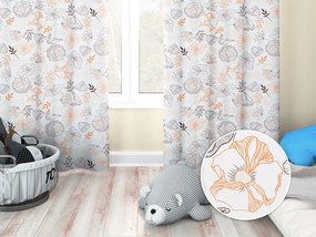 Biante Detský bavlnený záves Sandra SA-526 Hnedé vlčie maky na bielom 150x140 cm