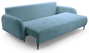 Rozkladacia čalúnená trojmiestna pohovka CLOUDY tyrkysová