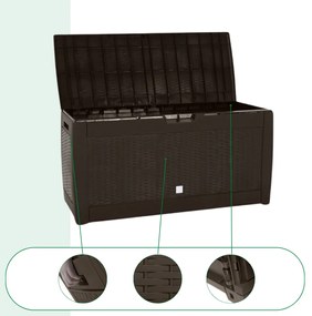 Prosperplast Odkladací box RATO, 310L, 119x48x60cm, hnedá