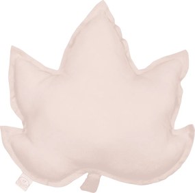 Ľanový vankúš javorový list púdrovo ružová 43x43 cm