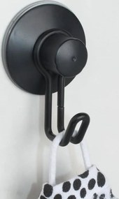 Kúpeľňový vešiak na uteráky DAX s prísavkou - čierny matný