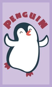 Bavlněná froté osuška PENGUIN 018 30x50 cm fialová