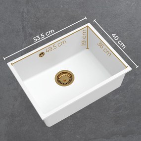 Sink Quality Crypton 60, kuchynský granitový drez 535x400x205 mm + čierny sifón, čierna, SKQ-CRY.C.1KBO.60.XB