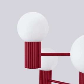 Luster Halo, 6x biele sklenené tienidlo, bo