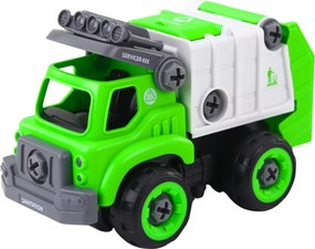 LEAN Toys RC skrutkovač na diaľkové ovládanie Green 2-in-1 Garbage Truck