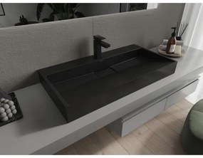 Mexen Ava, umývadlo na dosku z konglomerátu 1/O 90 x 46 cm, čierna matná, 23018071