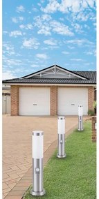 Rabalux 8267 - Vonkajšia lampa so senzorom INOX TORCH 1xE27/25W IP44