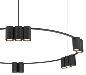 Luster na lanku GENESIS 15xGU10/8W/230V čierna