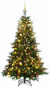 Umelý výklopný vianočný stromček 300 LED a sada gúľ 210 cm 3210481