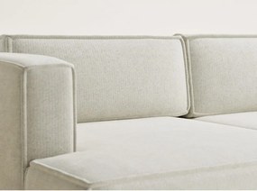 Krémovobiela ženilková rozkladacia/s úložným priestorom rohová pohovka (ľavý roh/s leňoškou) Velto – Maison de Rêve