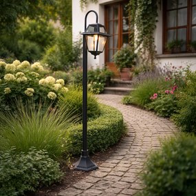 Klasická vonkajšia lampa čierna 135 cm IP44 - Berta