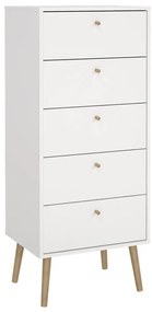 Biela vysoká komoda 50x120 cm Bodo – Tvilum